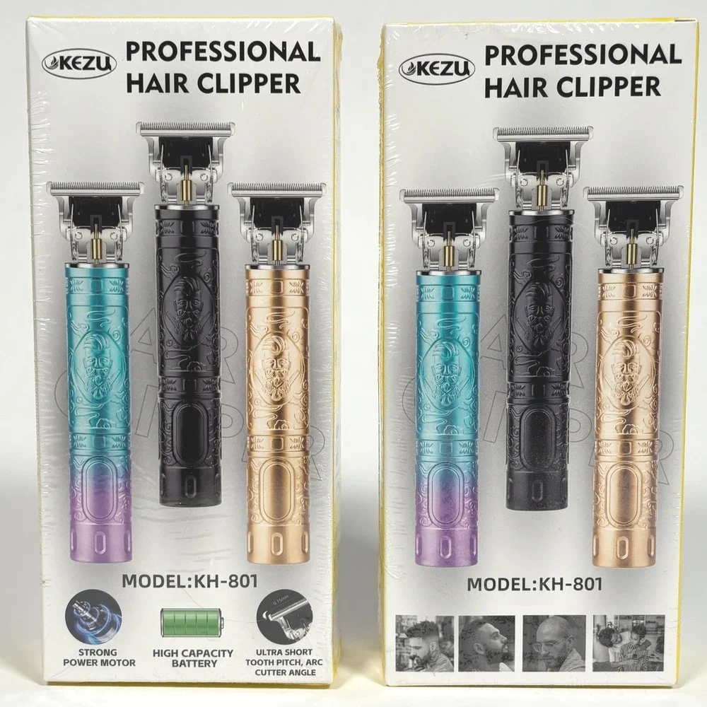 KEZU KH-801 Professional Hair Clipper Cordless Trimmer Grooming Kit 2 Pack